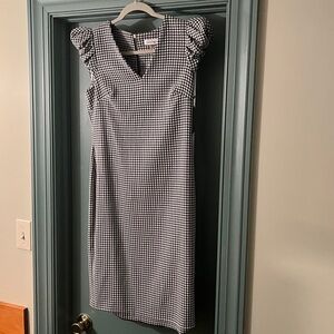 Calvin Klein Black and White Checkered Dress